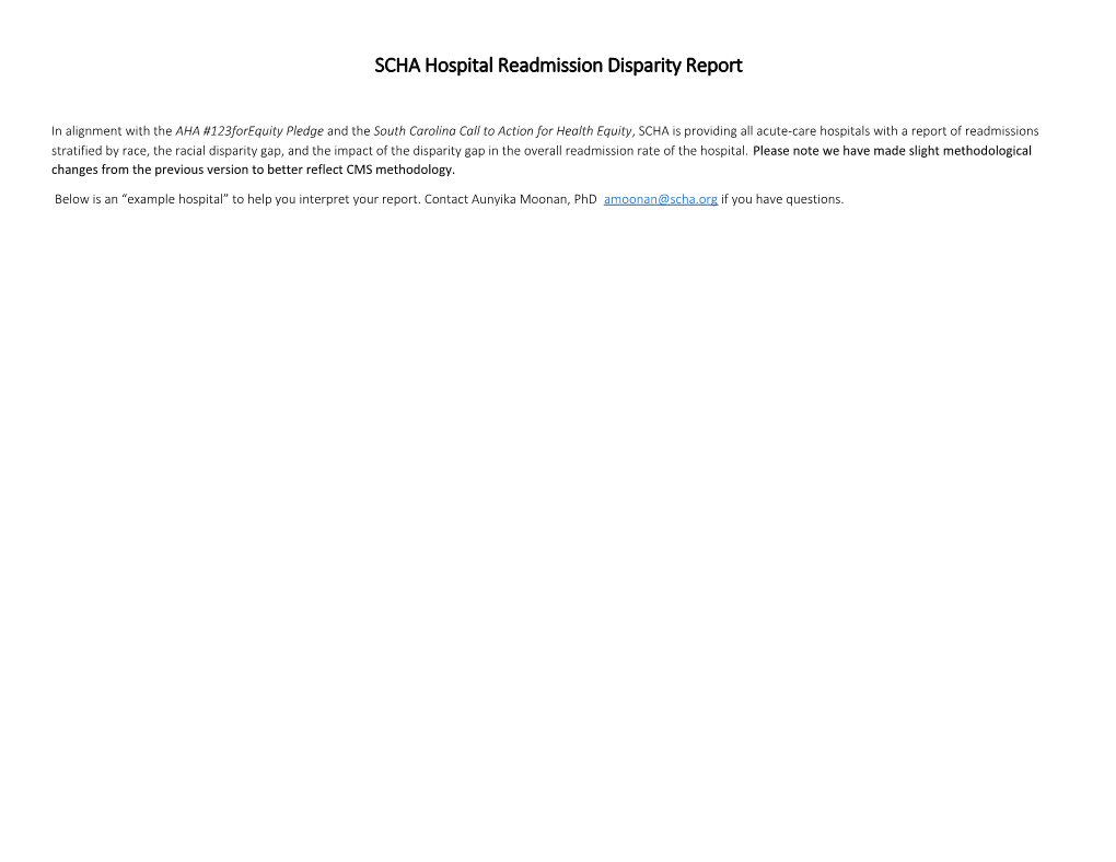 SCHA Hospital Readmission Disparity Report