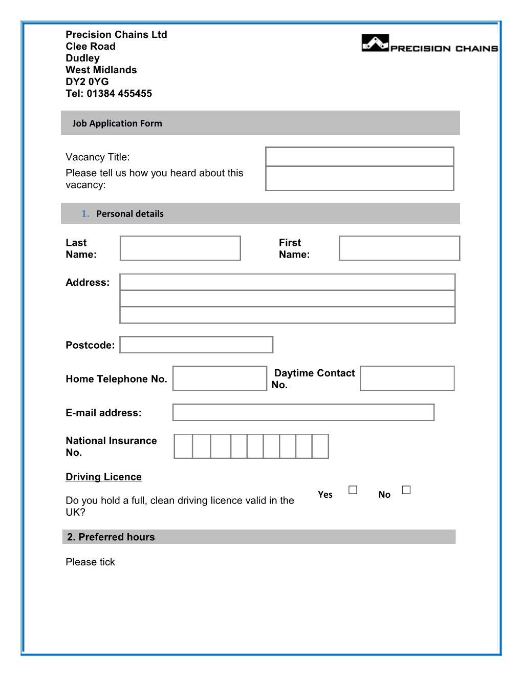 Precision Chains Ltd