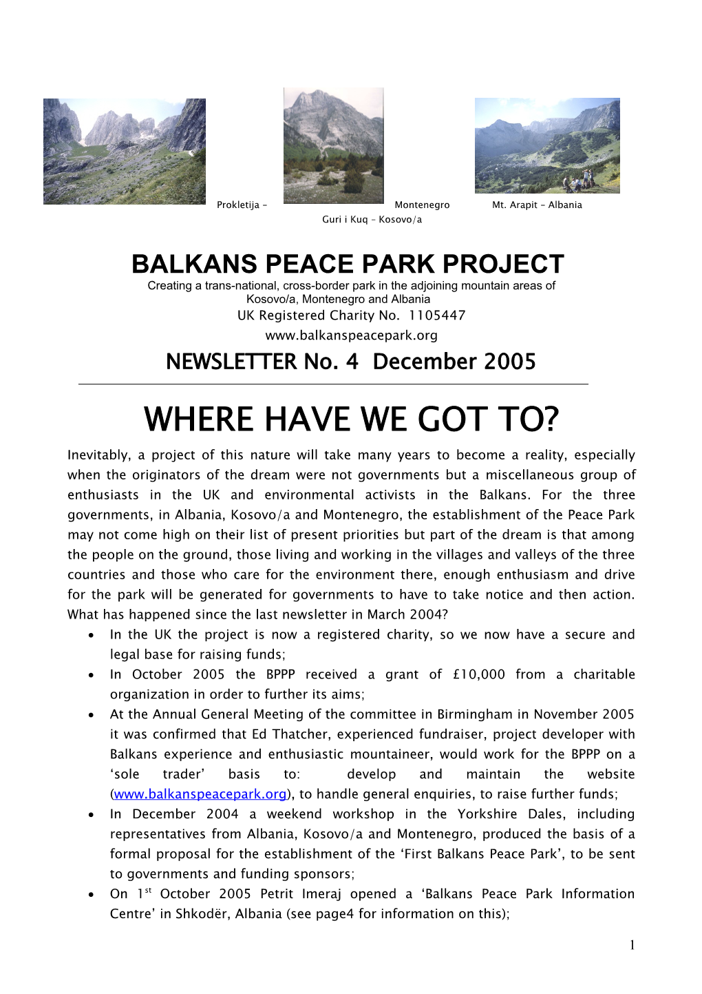 Balkans Peace Park Project