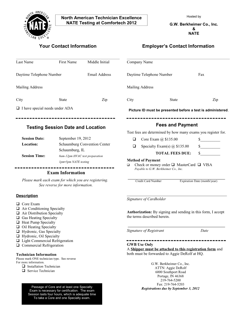 Sample Registrtation Form for Tos