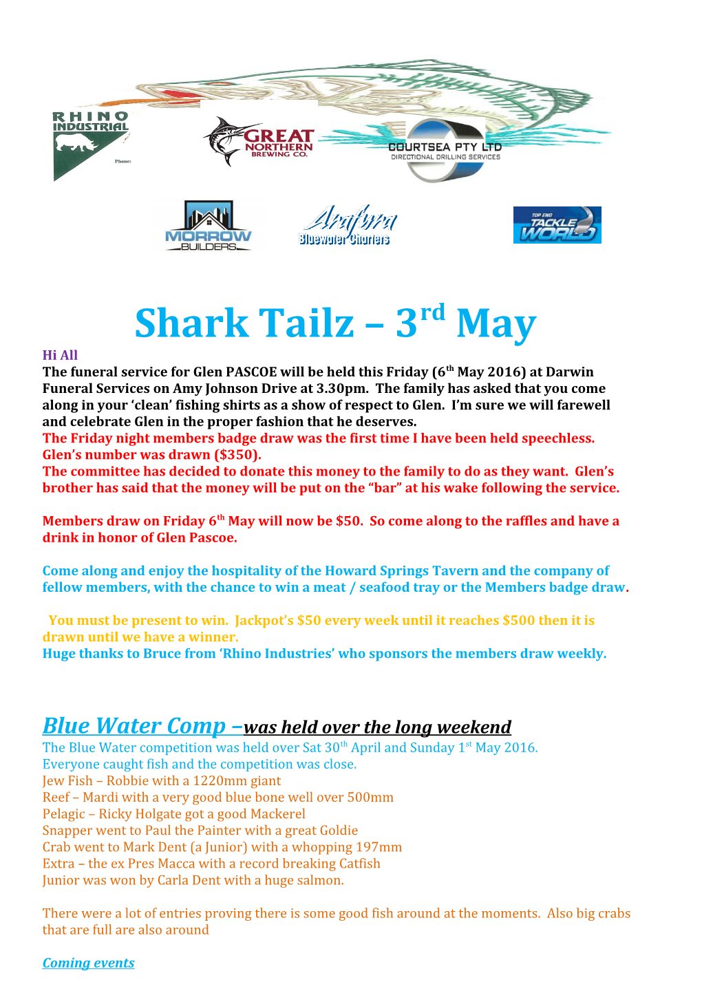 Shark Tailz 3Rd May