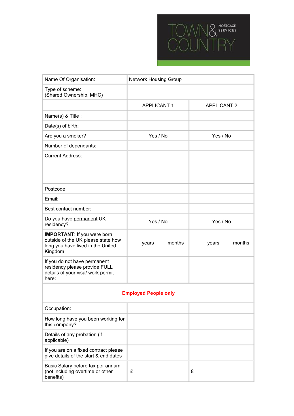 Spf Sherwins New Enquiry Form