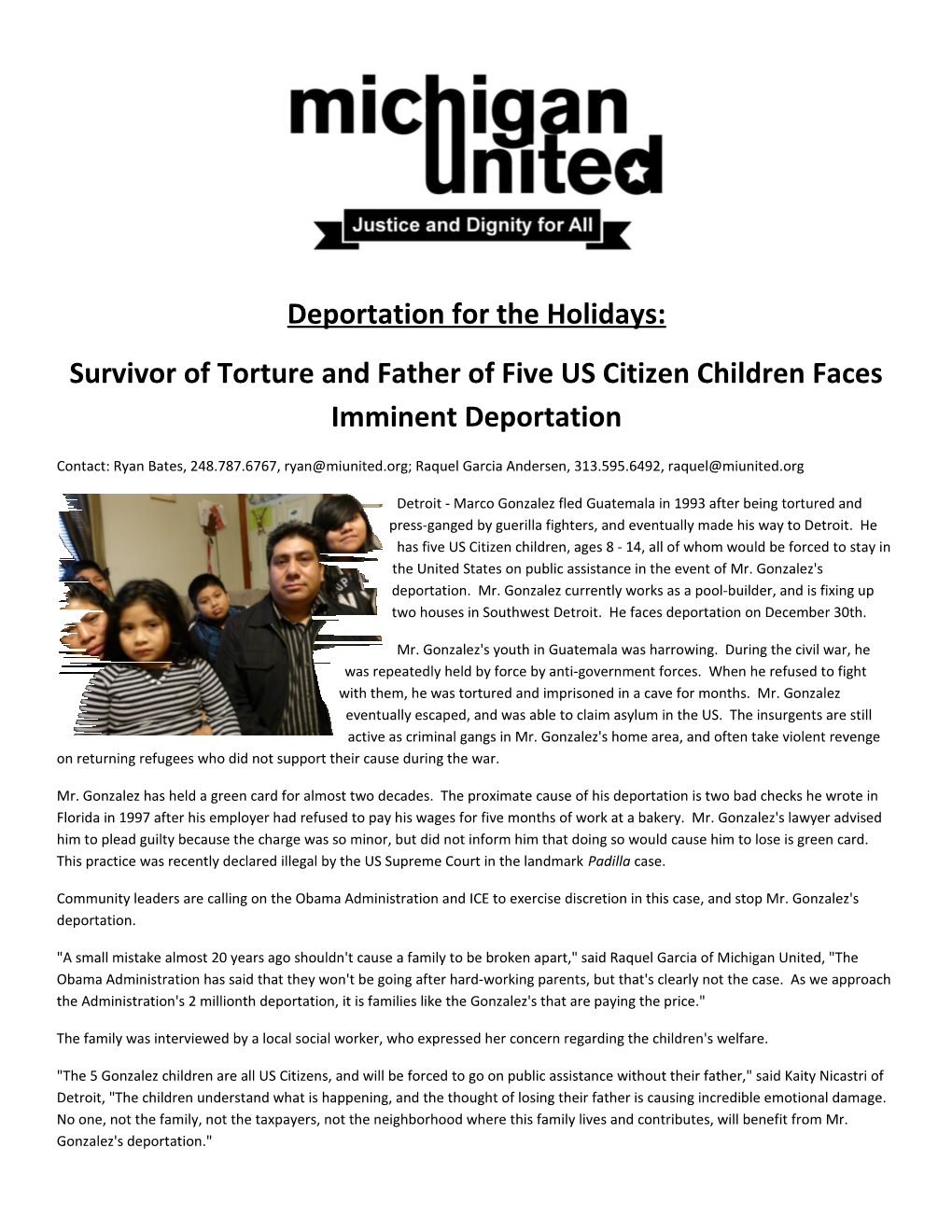 Deportation for the Holidays
