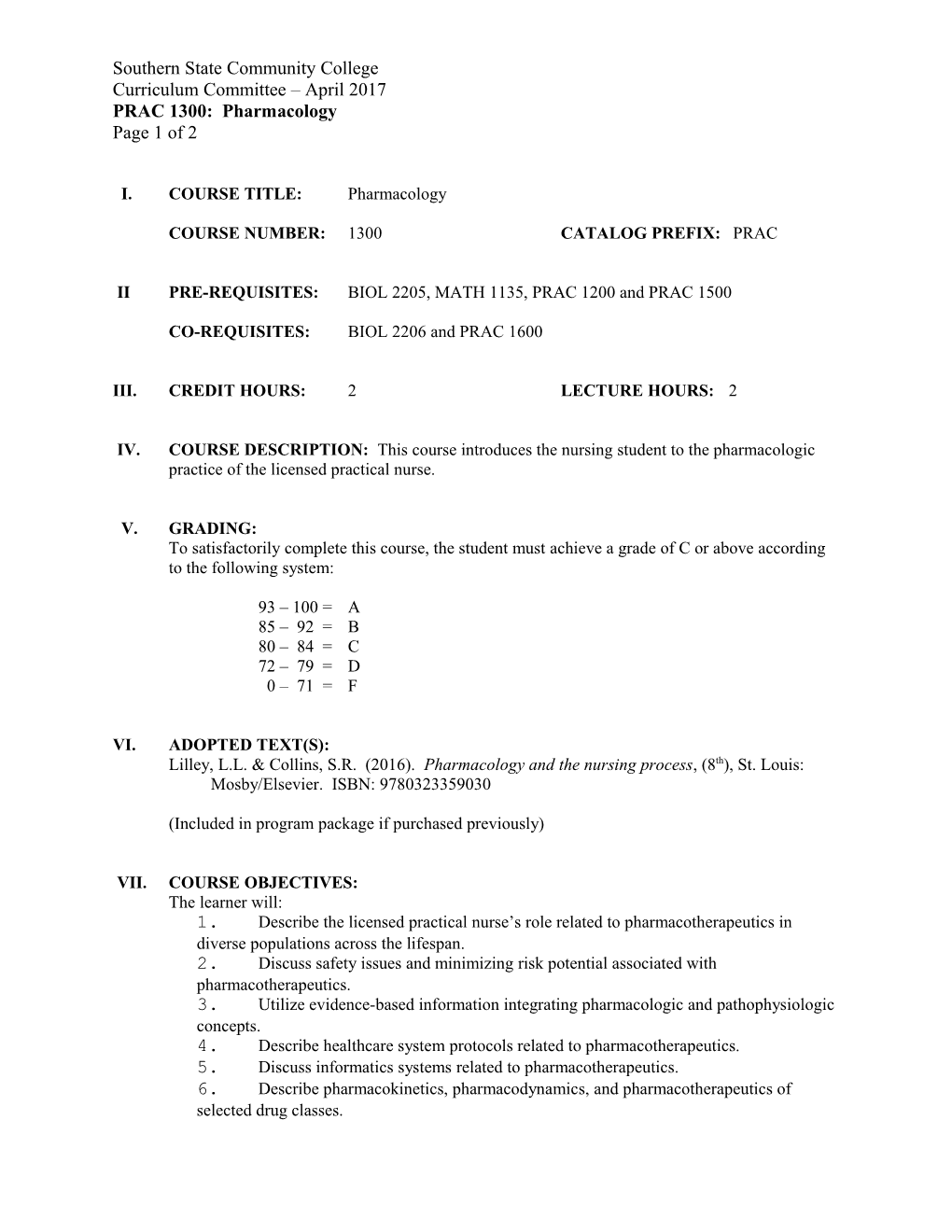 PRAC 1300: Pharmacology