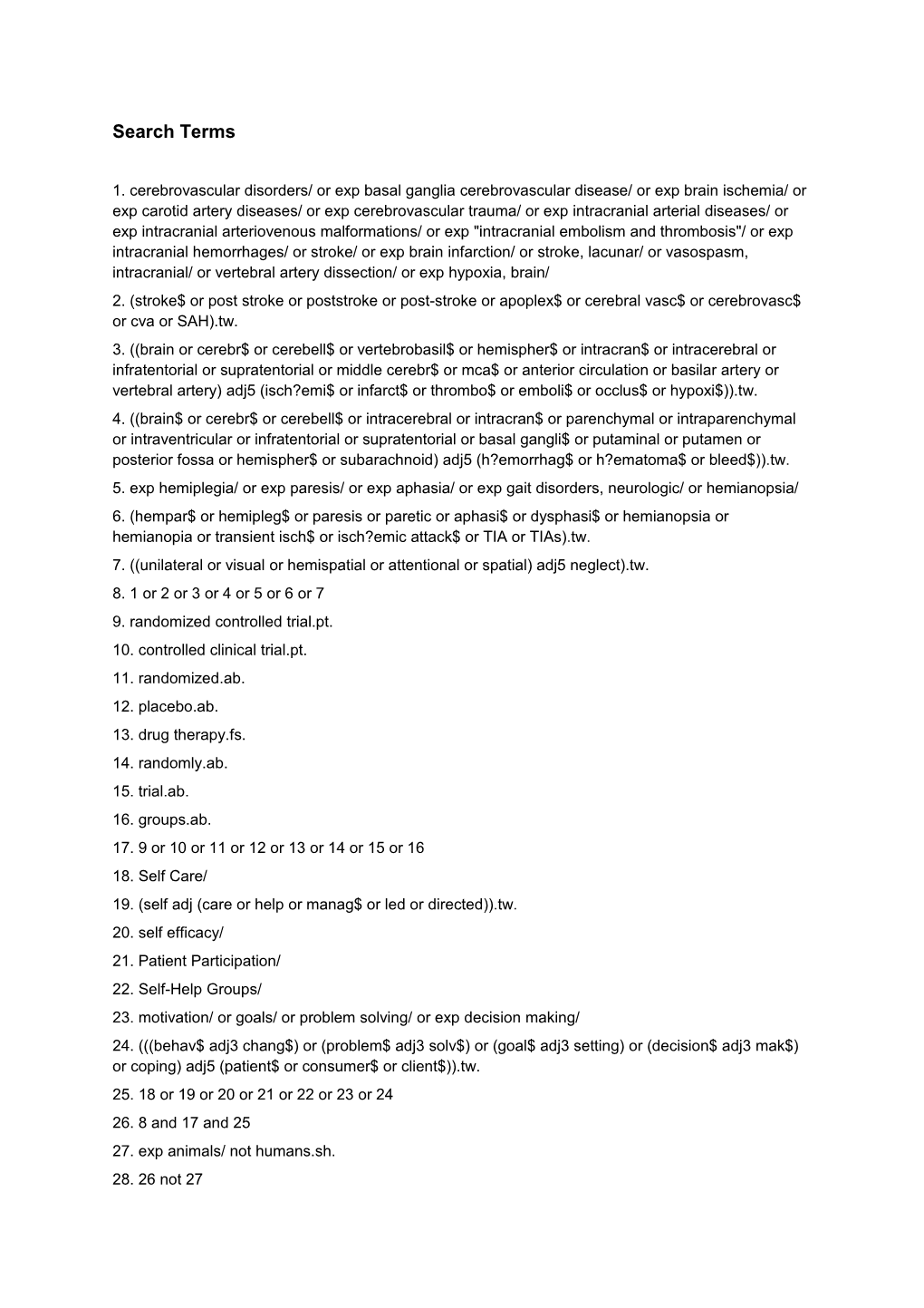 1. Cerebrovascular Disorders/ Or Exp Basal Ganglia Cerebrovascular Disease/ Or Exp Brain