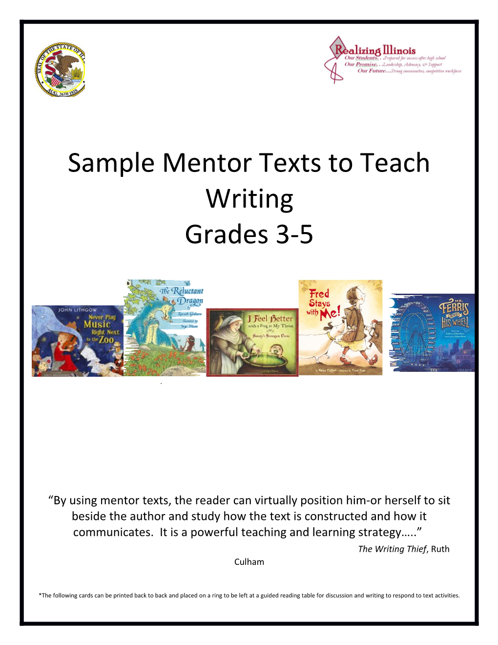 Samplementor Texts to Teach Writing