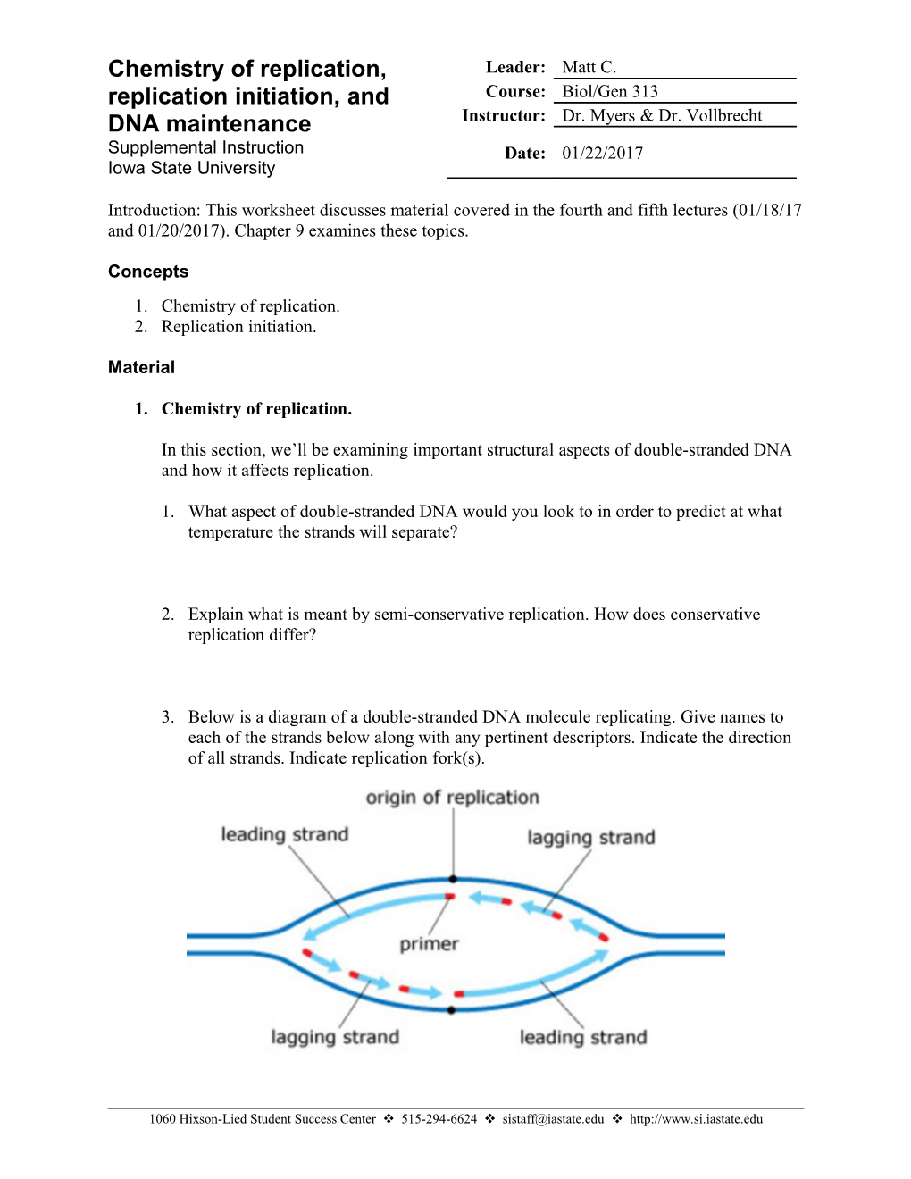 Introduction: This Worksheet Discusses Material Covered in the Fourth and Fifth Lectures