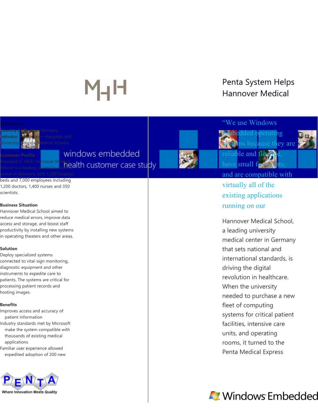 Penta System Helps Hannover Medical School Drive Digital Revolution in Healthcare