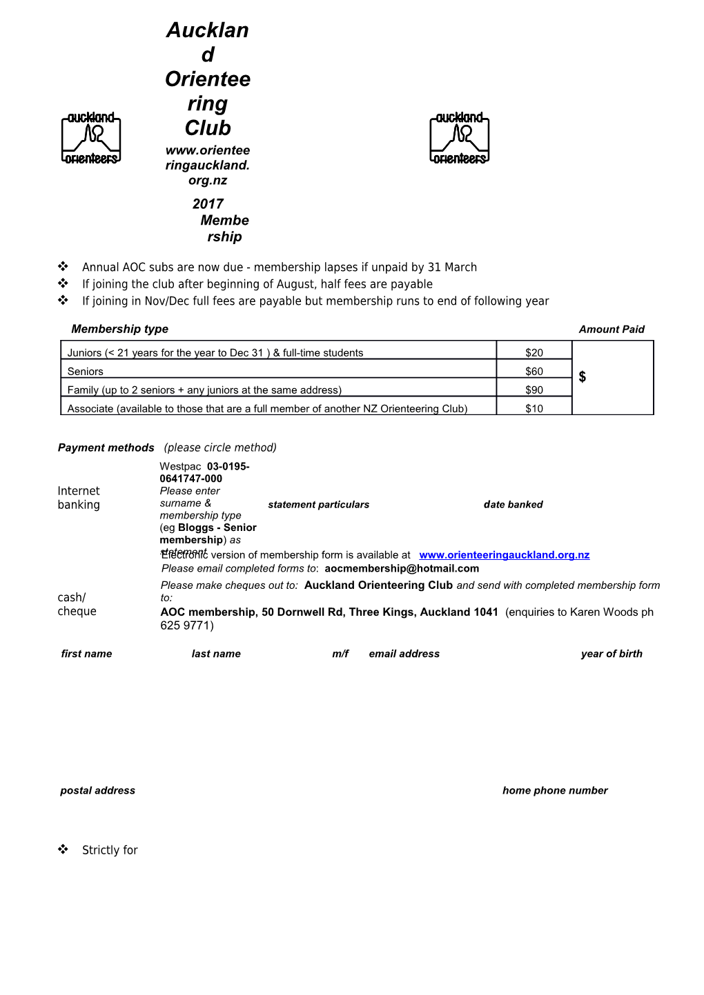 If You Are New to Auckland Orienteering Club but Not New to Orienteering