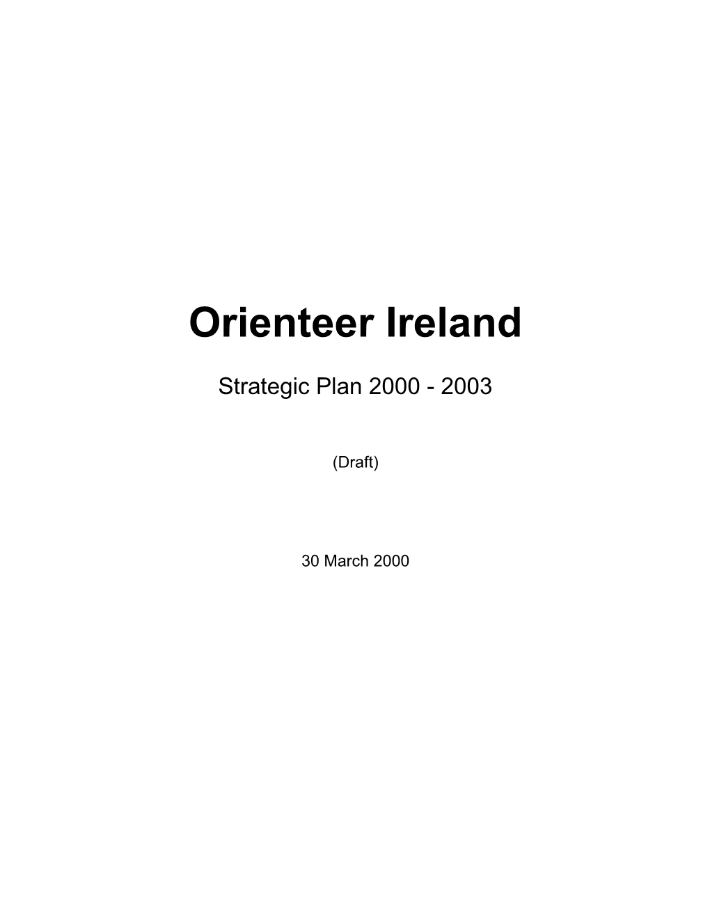 Strategic Plan - Orienteering Ireland