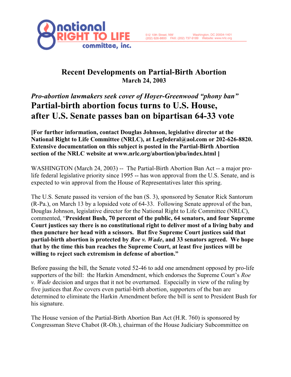 Pro-Abortion Lawmakers Seek Cover of Hoyer-Greenwood Phony Ban