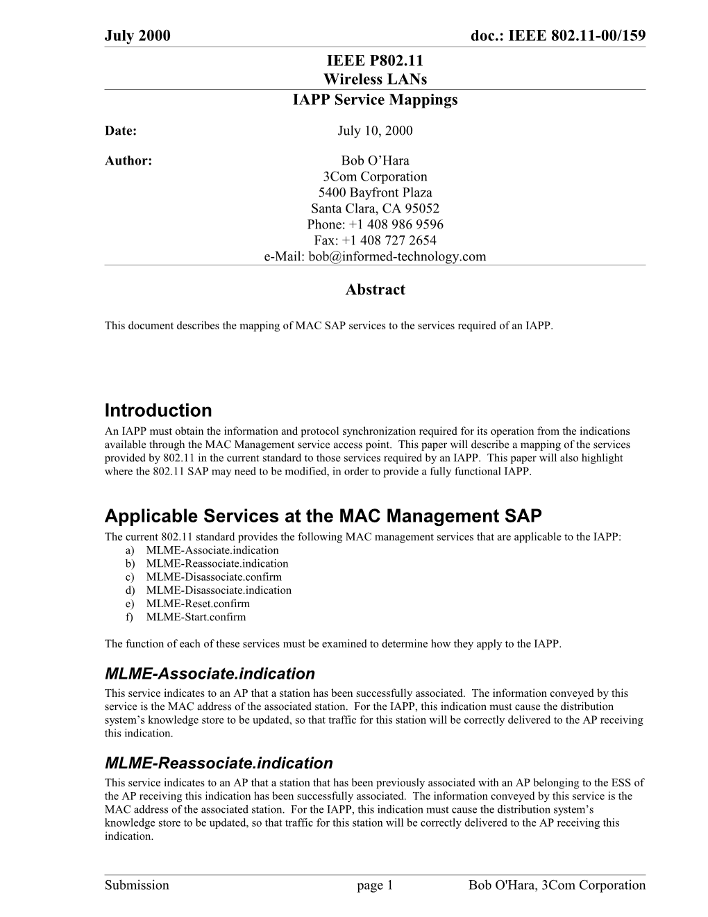 IAPP Service Mappings