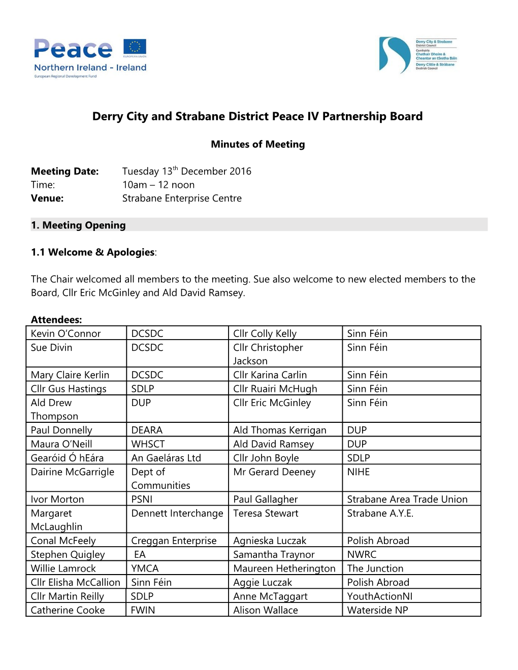 Derry City and Strabane District Peace IV Partnership Board