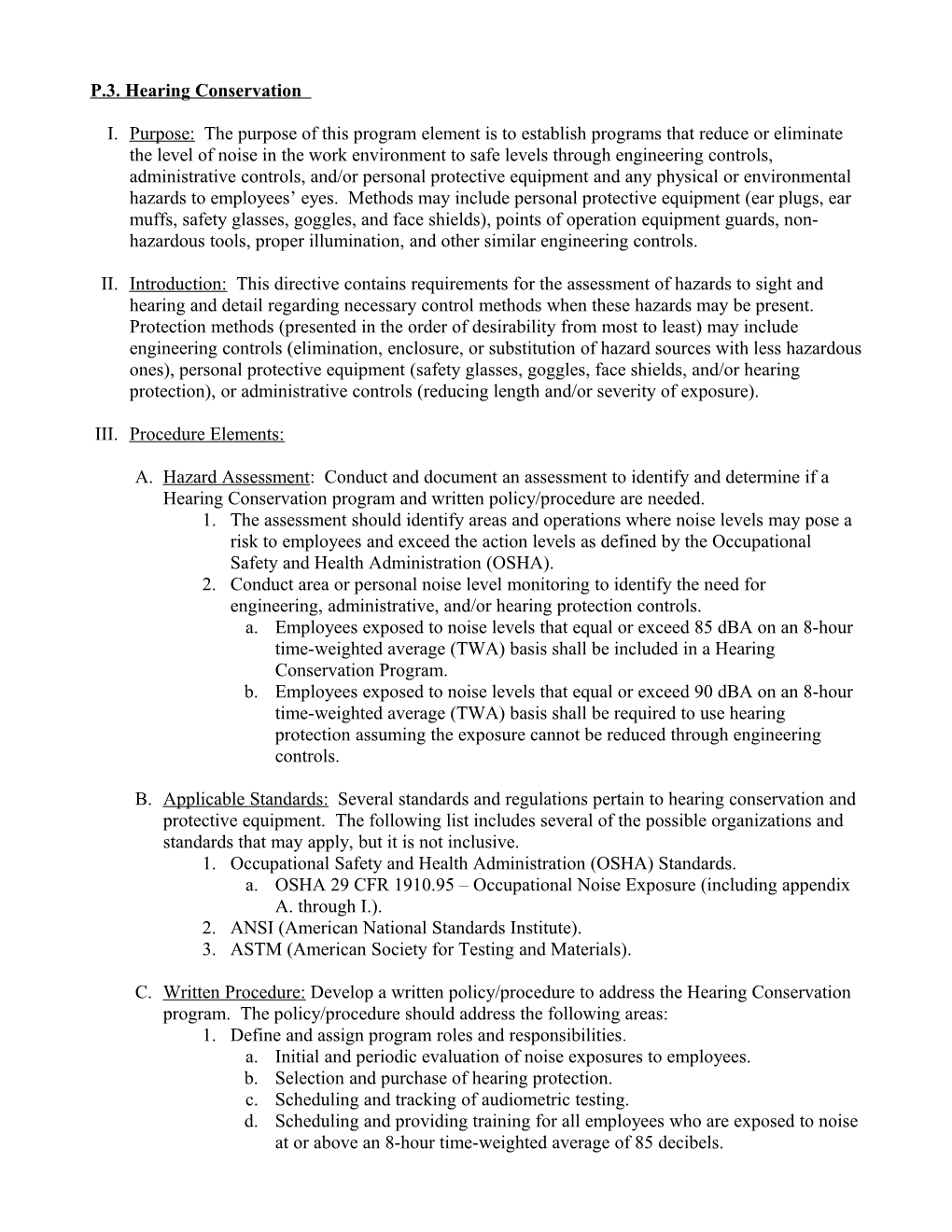 P.3. Hearing Conservation