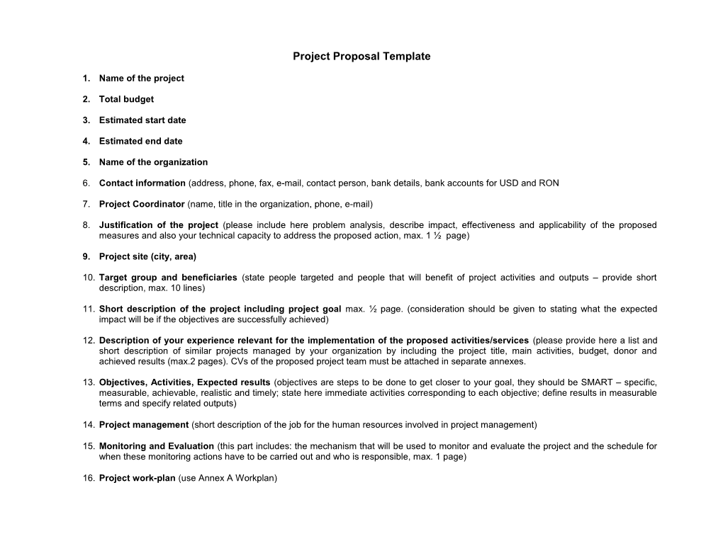 Format Propunere De Proiect