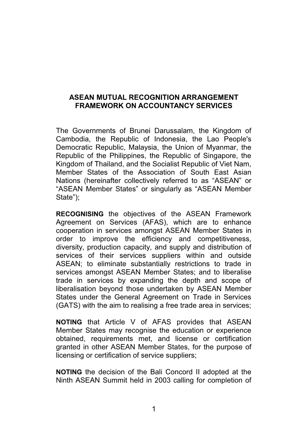 Asean Mutual Recognition Arrangement