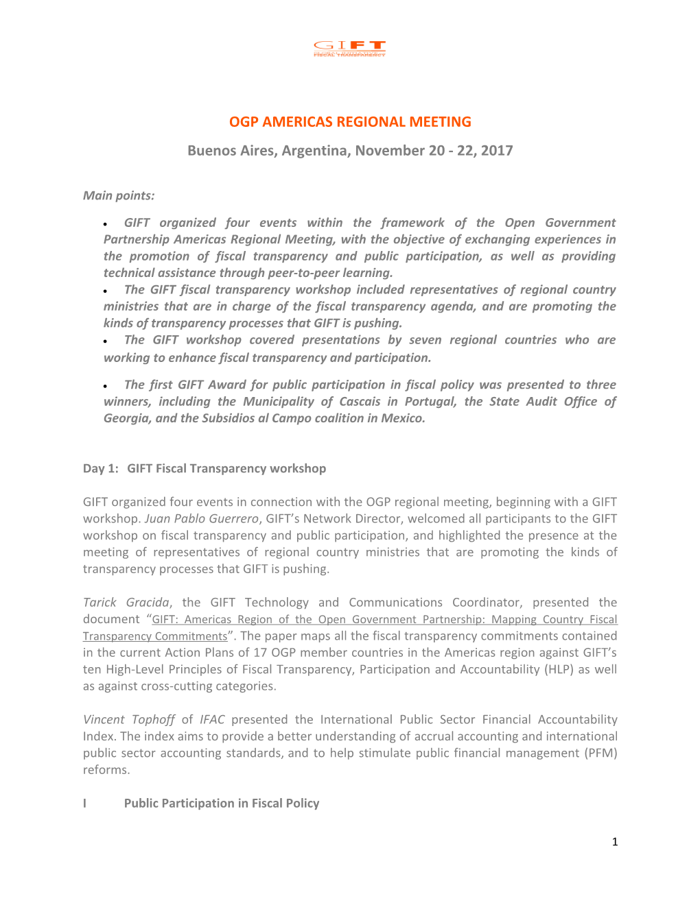 LAC Regional OGP Meeting