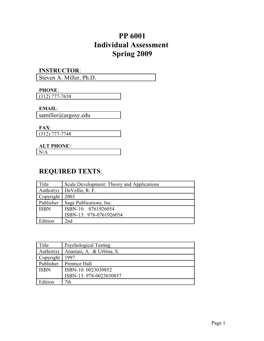 Individual Assessment