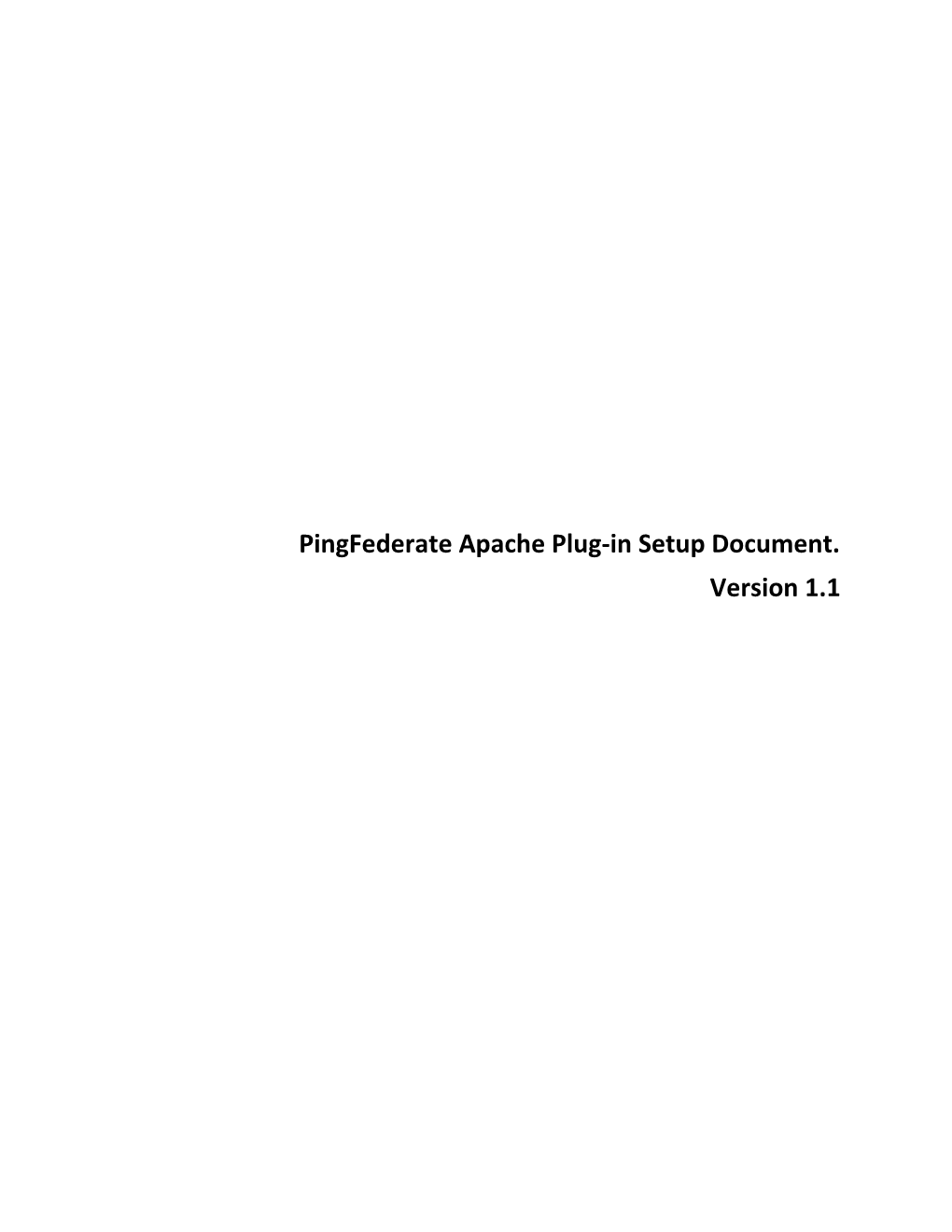 Pingfederate Apache Plug-In Setup Document