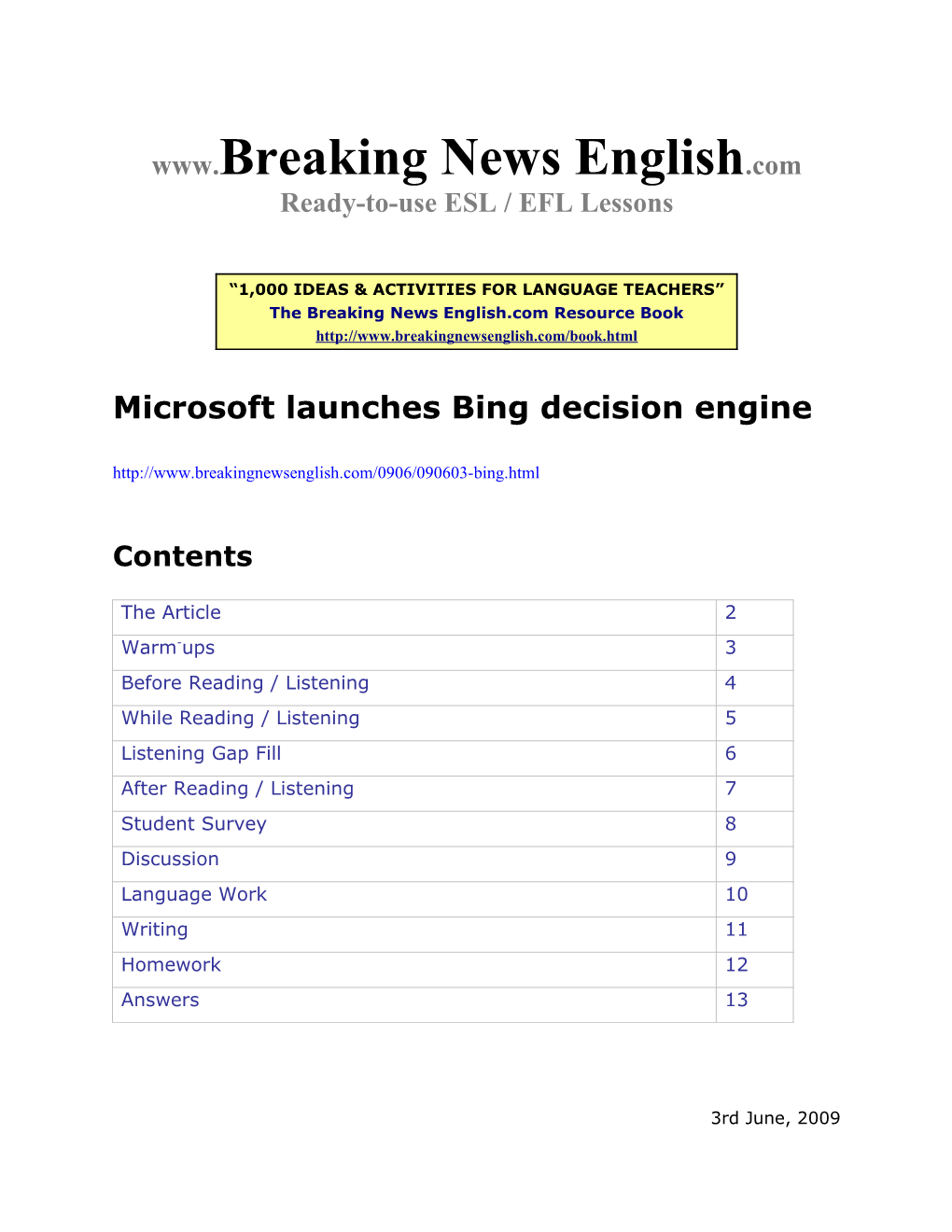 ESL Lesson: Microsoft Launches Bing Decision Engine