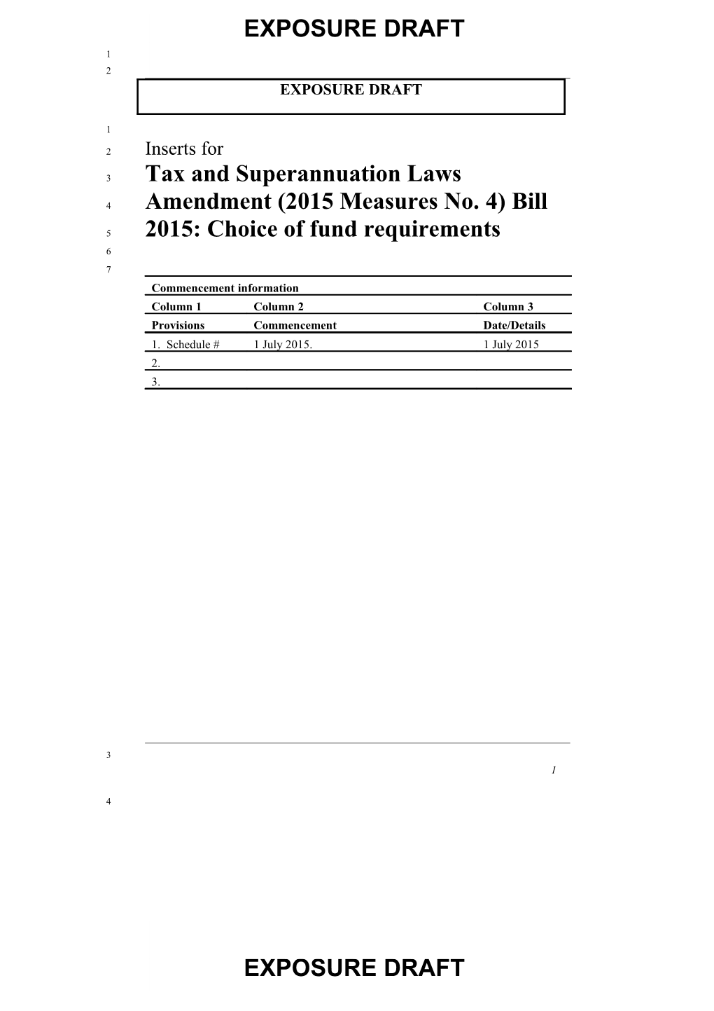 Tax and Superannuation Laws Amendment (2015 Measures No.4) Bill 2015: Choice of Fund