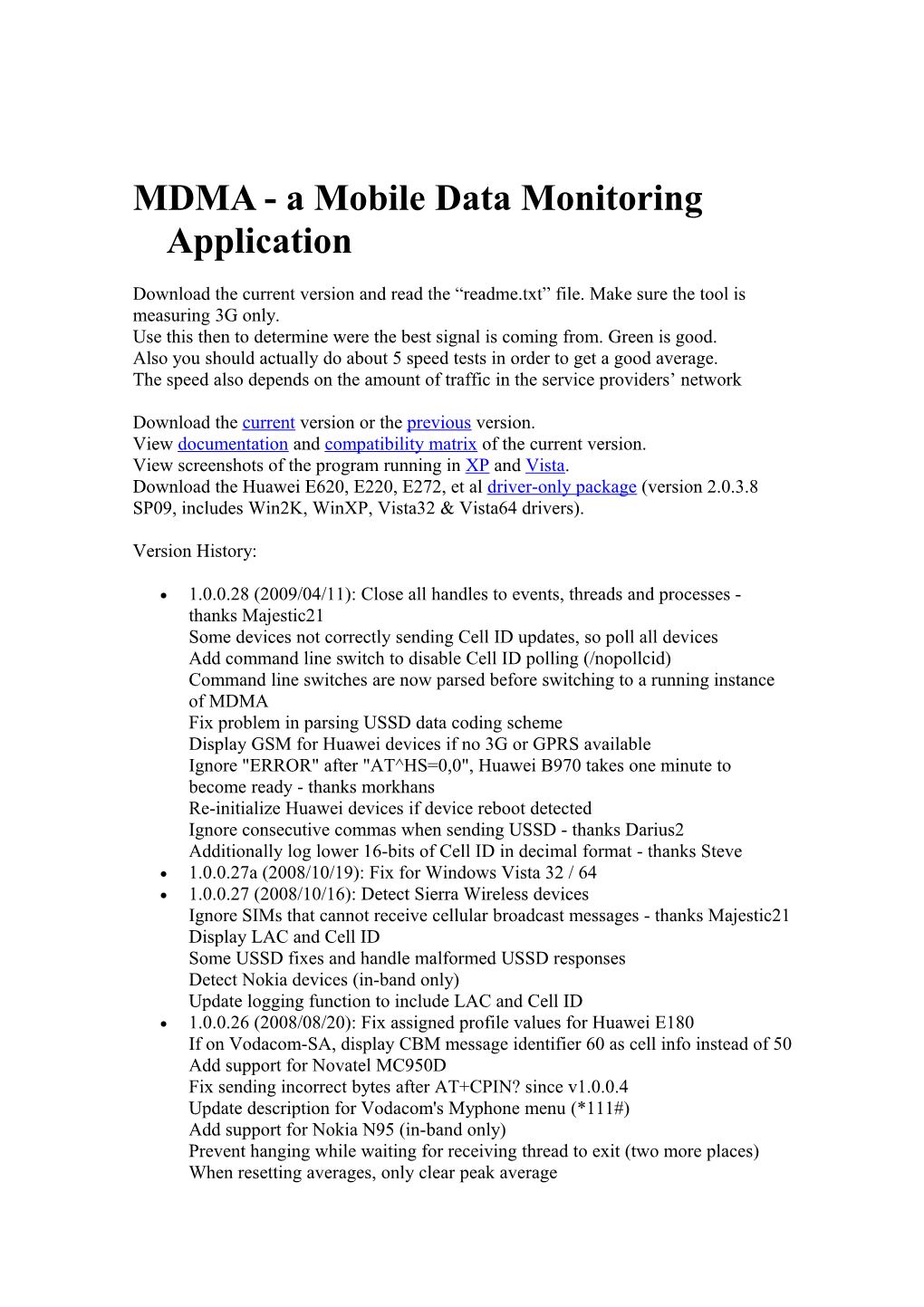 MDMA - a Mobile Data Monitoring Application