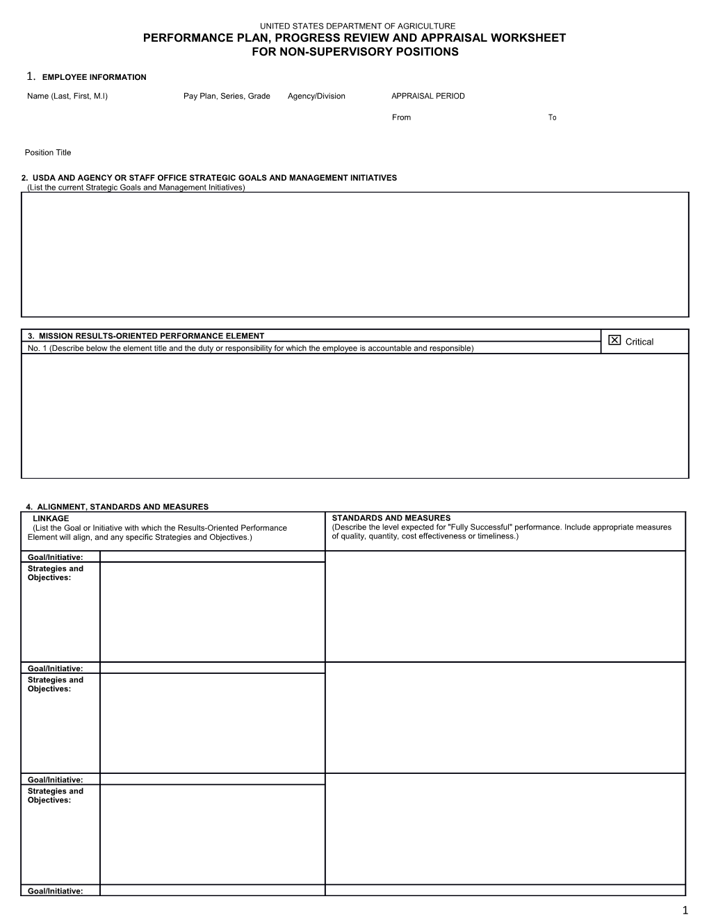 Performance Plan, Progress Review and Appraisal Worksheet