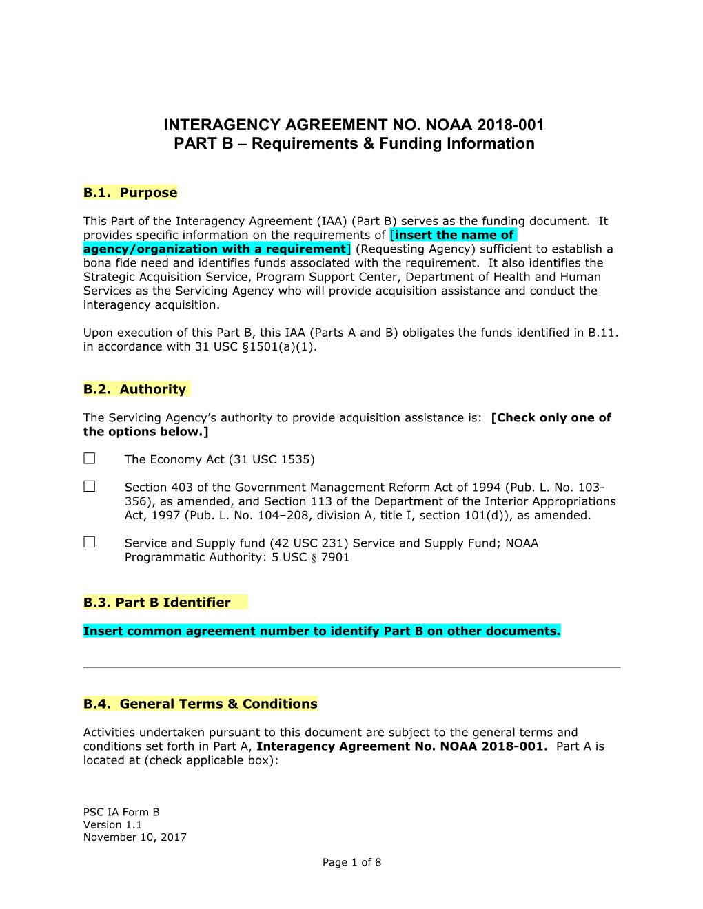 Model Interagency Agreement