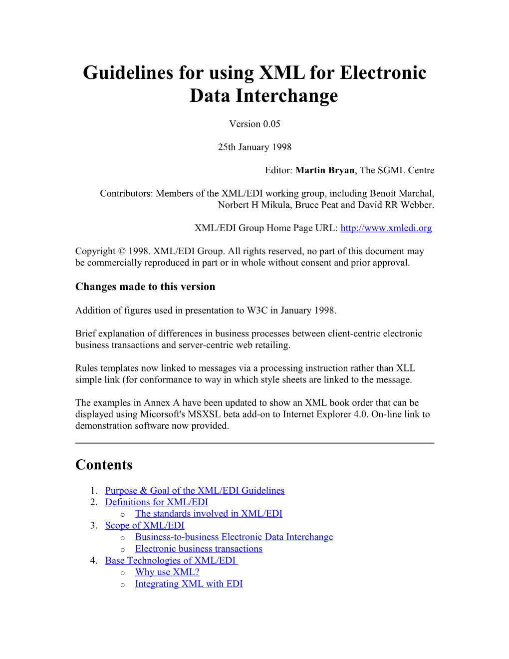 Guidelines for Using XML for Electronic Data Interchange