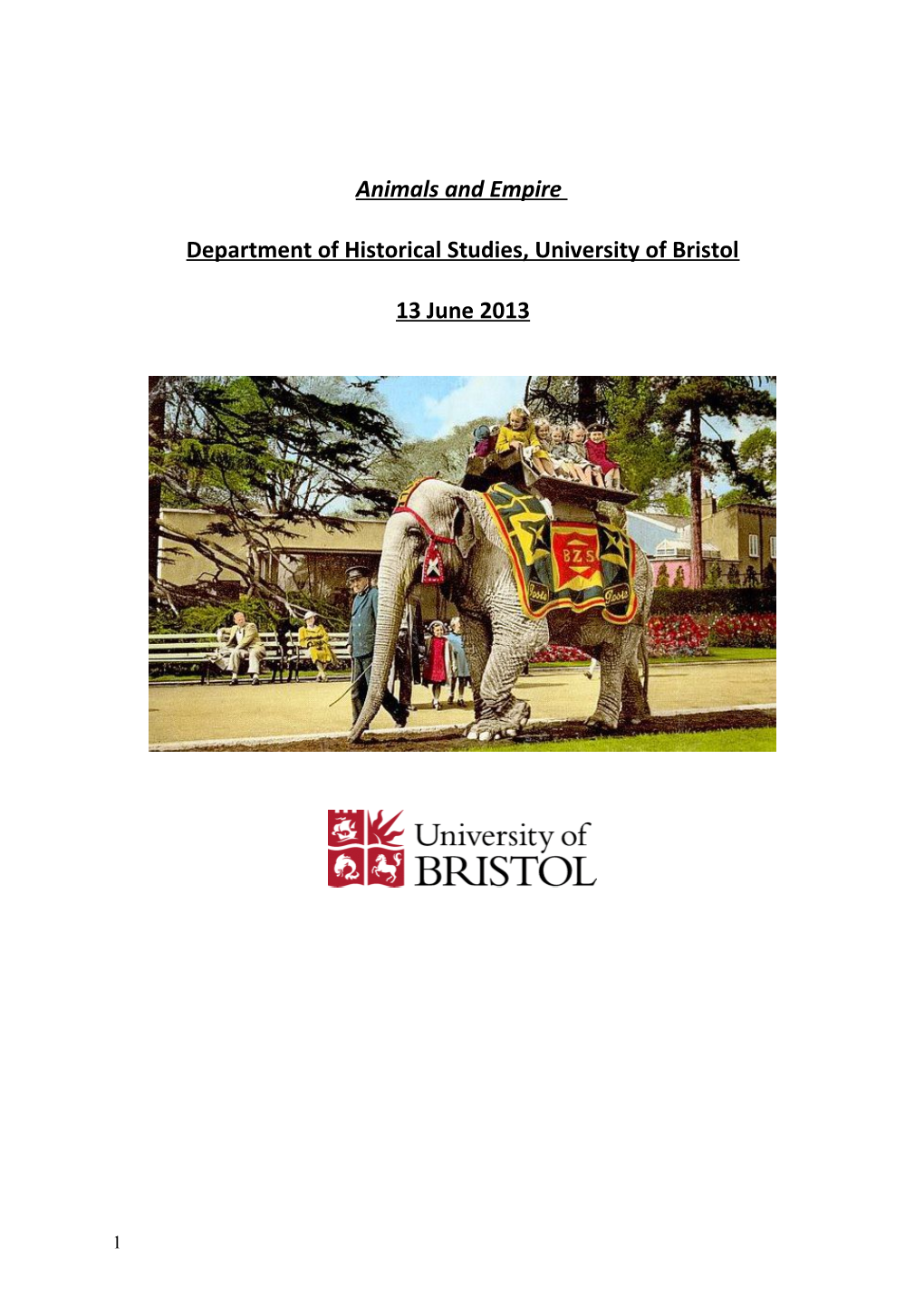 Department of Historical Studies, University of Bristol