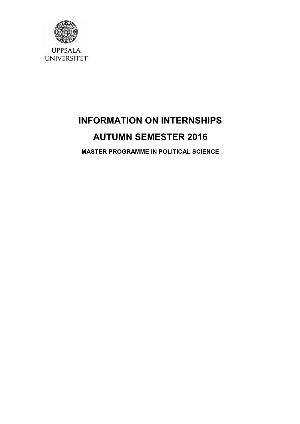 Information on Internships