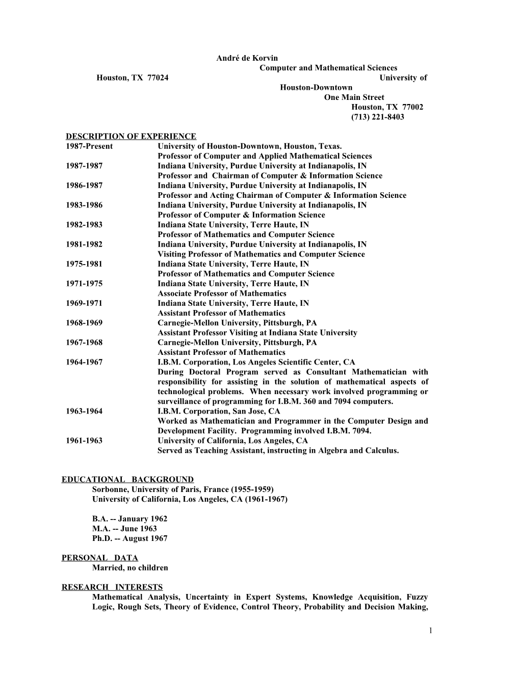 Computer and Mathematical Sciences