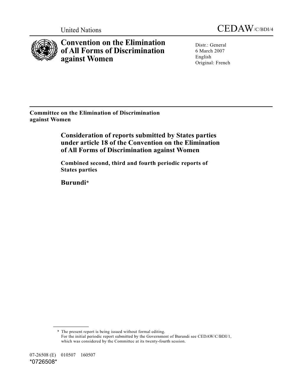 Combined Second, Third and Fourth Periodic Reports of Statesparties