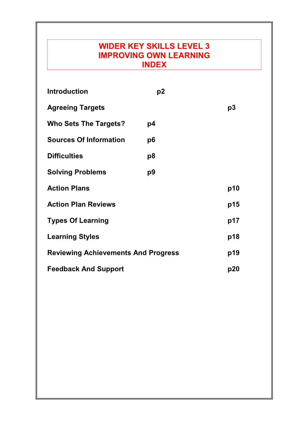 Wider KEY SKILLS Level 3