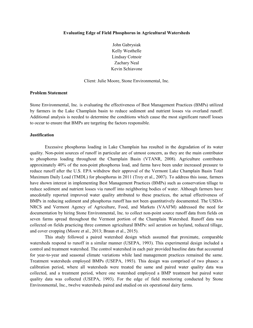 Evaluating Edge of Field Phosphorus in Agricultural Watersheds