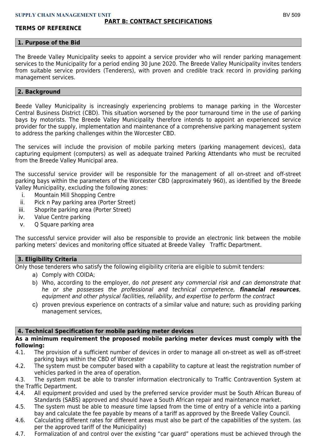 Supply Chain Management Unit Bv 509