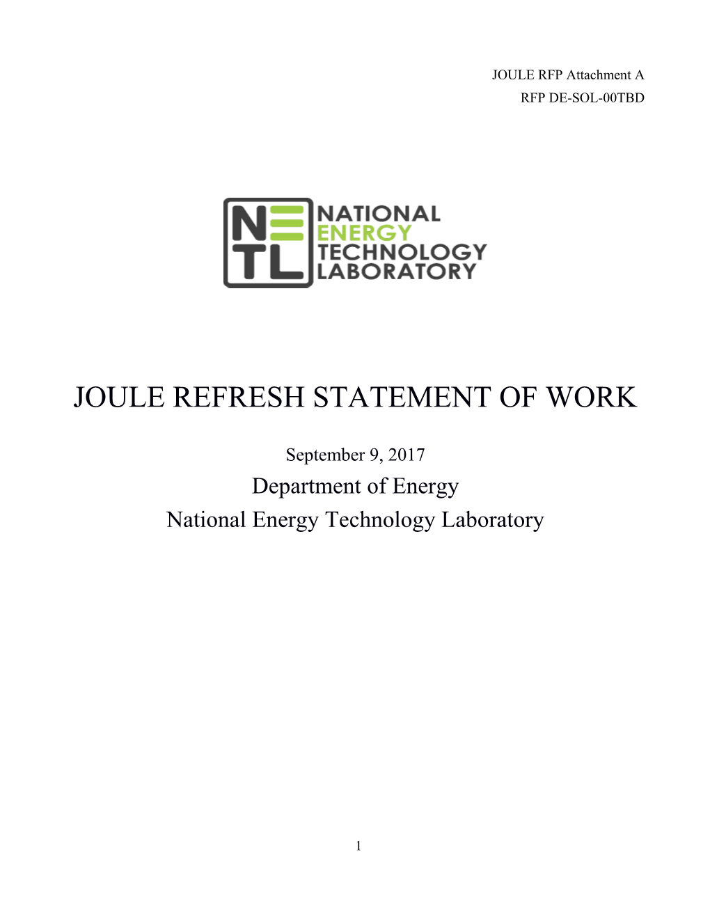 JOULE RFP Attachment A