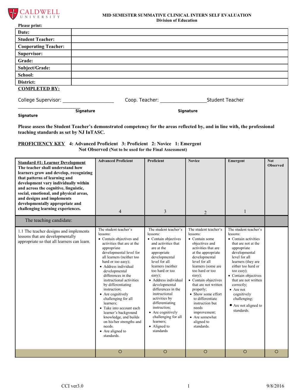 Mid Semester Summative Clinical Intern Selfevaluation