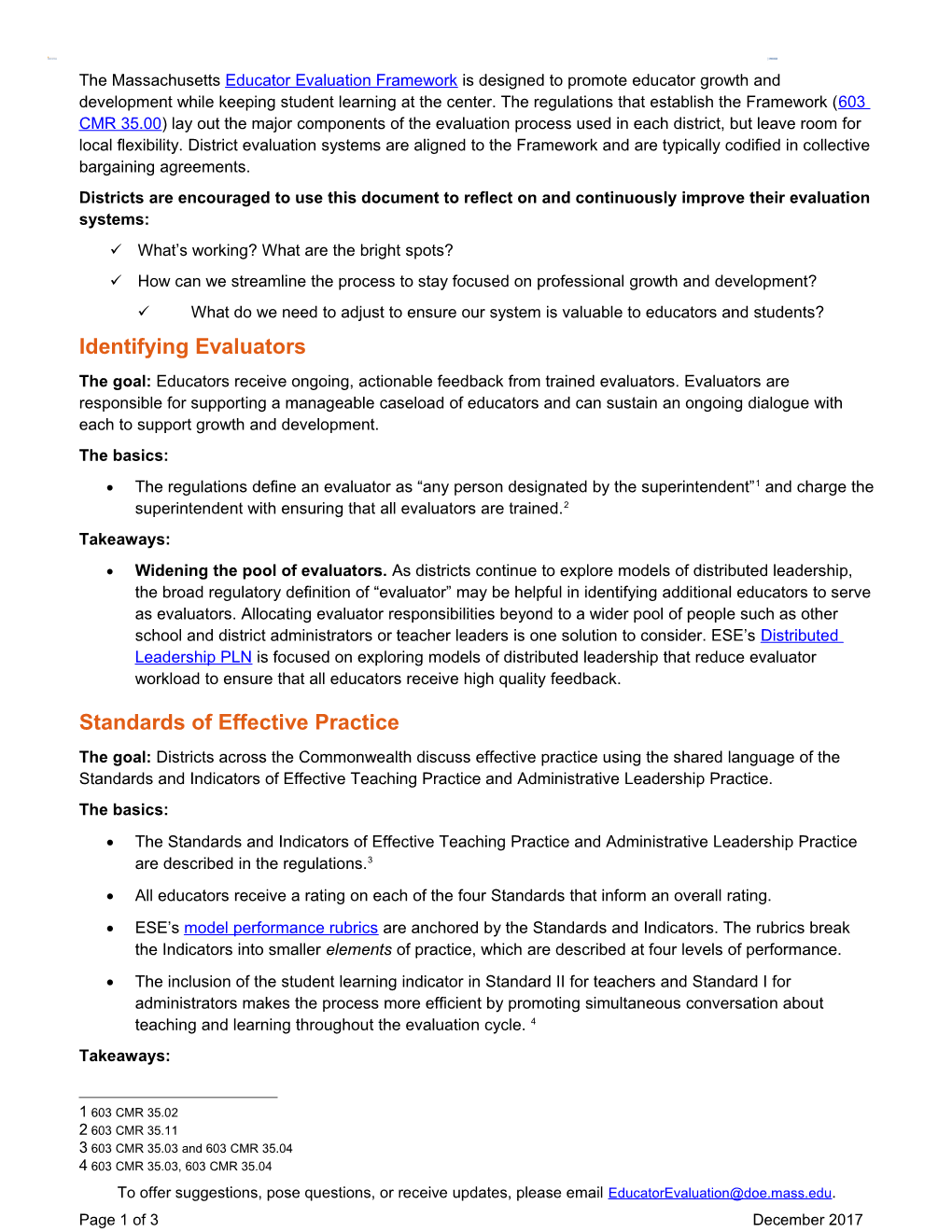 Quick Reference Guide: Opportunities to Streamline the Evaluation Process