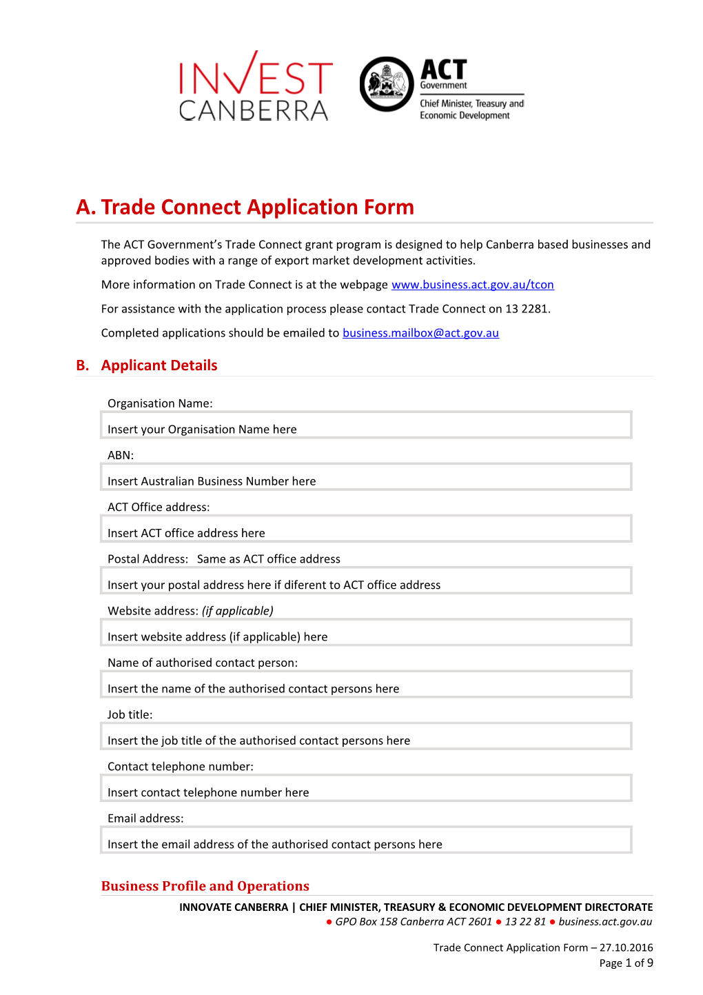 Trade Connect Application