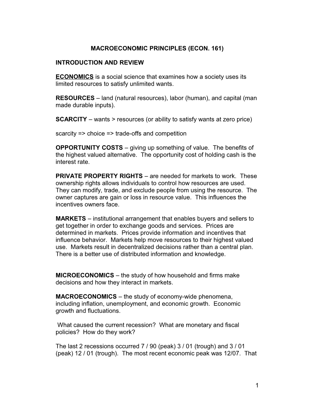 Macroeconomic Principles (Econ