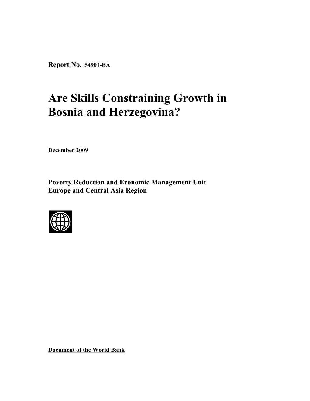 Are Skills Constraining Growth in Bosnia and Herzegovina?