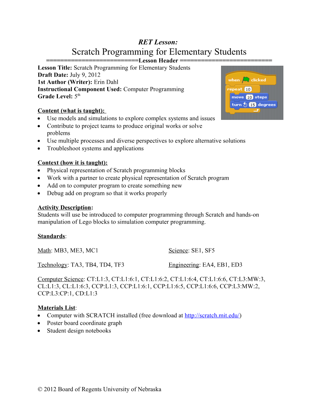 Scratch Programming for Elementary Students