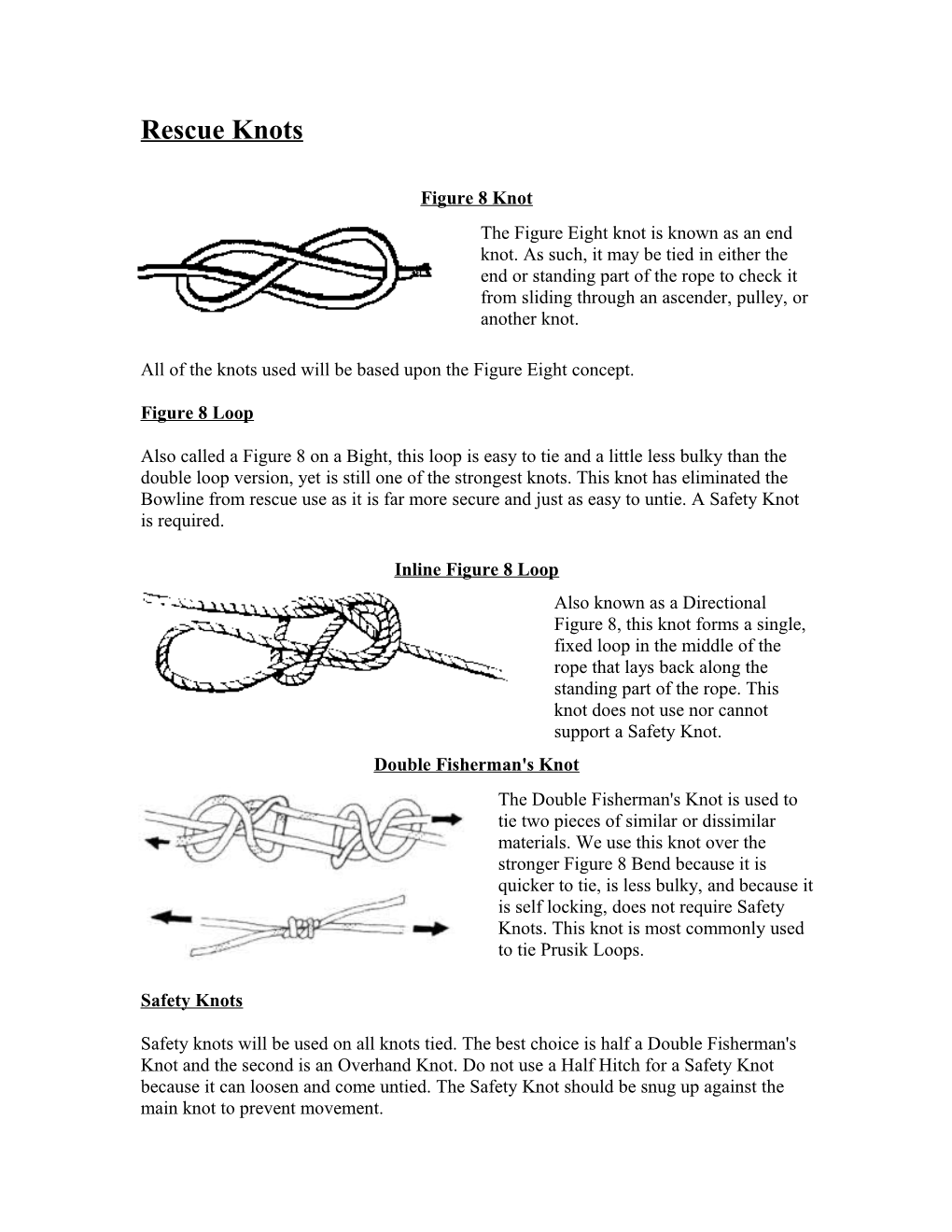 All of the Knots Used Will Be Based Upon the Figure Eight Concept