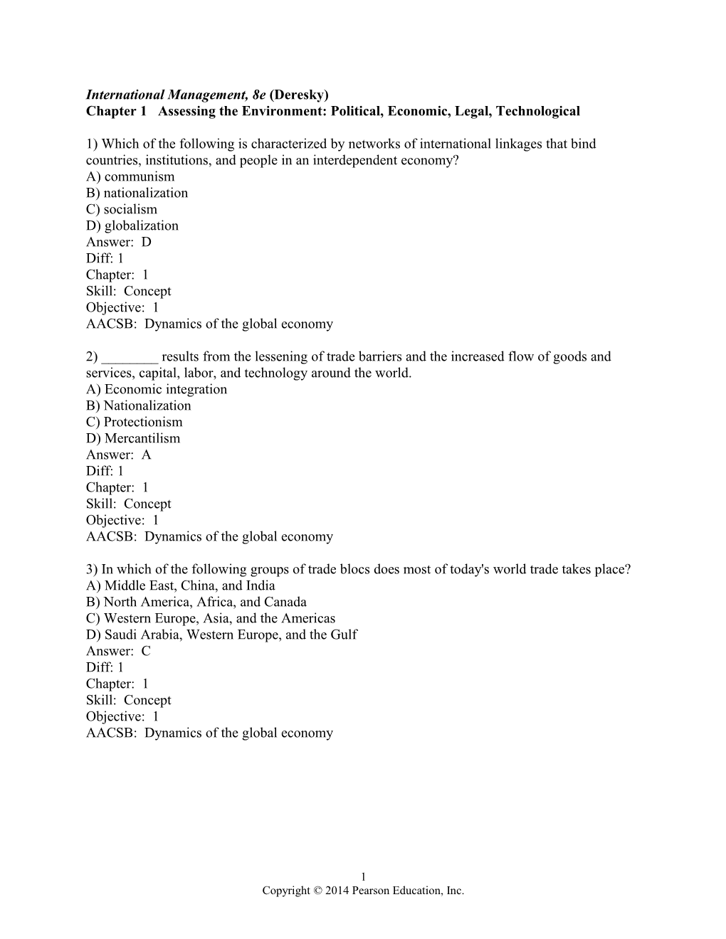 Chapter 1 Assessing the Environment: Political, Economic, Legal, Technological