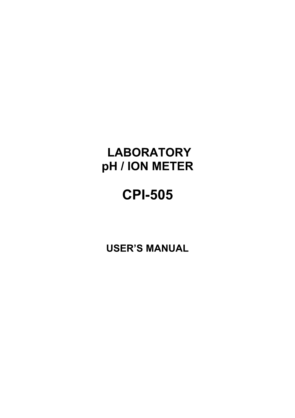 Ph / ION METER CPI-505