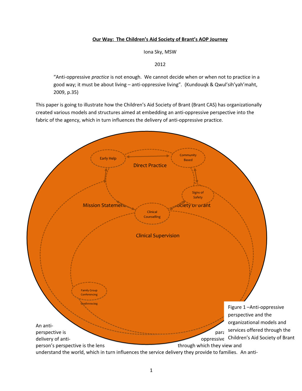 Our Way: the Children S Aid Society of Brant S AOP Journey