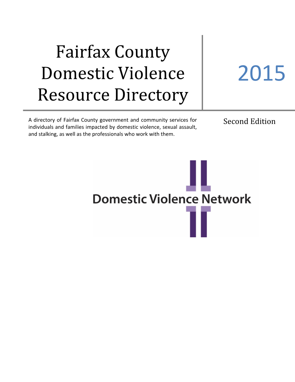 Fairfax County Domestic Violence Resource Directory