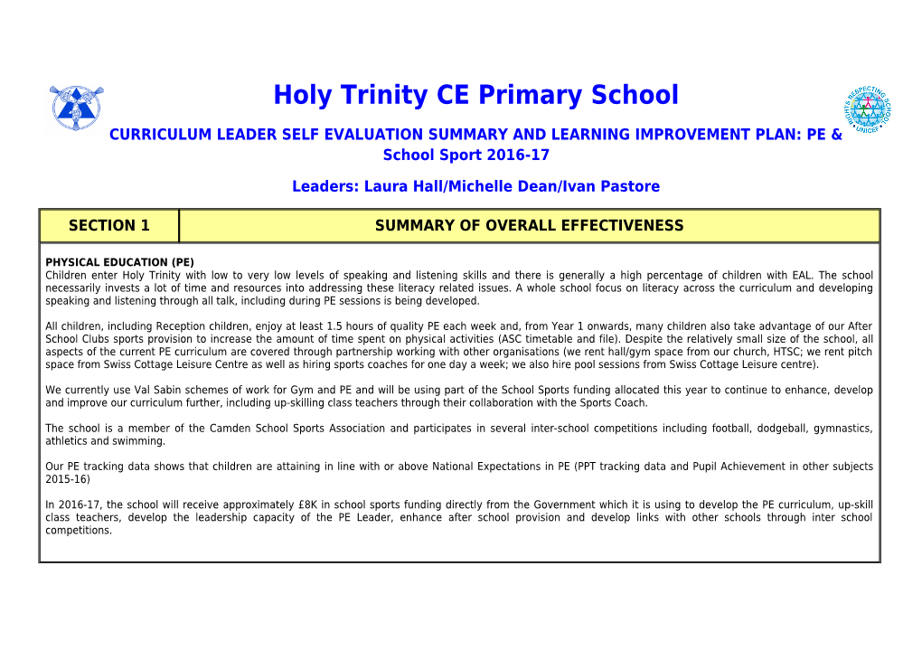 Holy Trinity CE Primary School