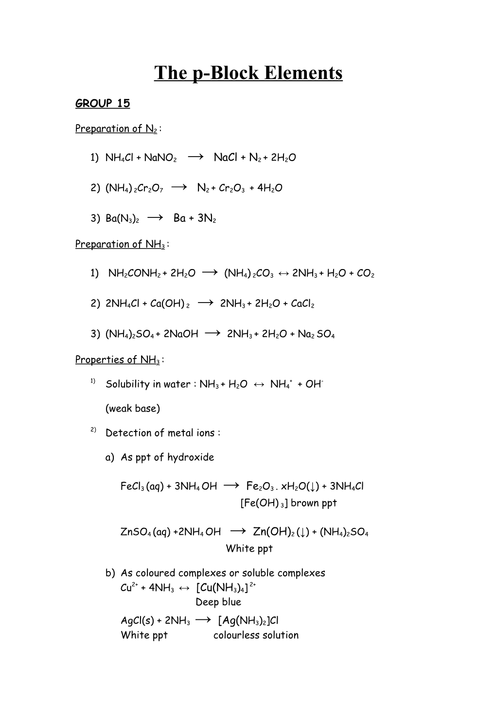 The P-Block Elements